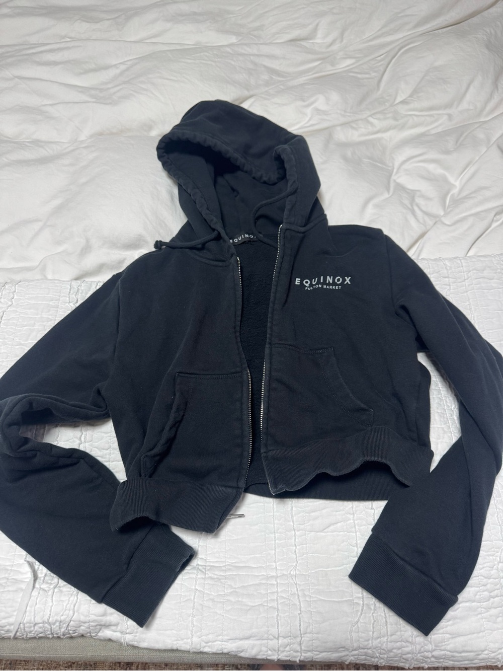 Equinox Black Zip-Up Hooded Jacket cropped